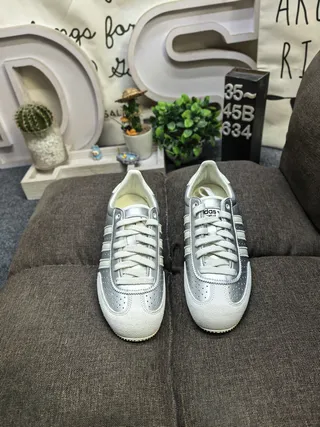 Adidas Silver Beige Retro Runner Metallic Lifestyle Sneakers 10