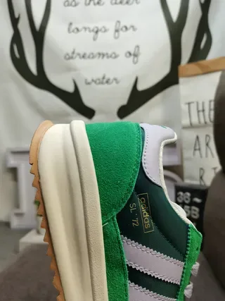 Adidas SL '72 Dark Green and Black Lifestyle Sneakers 23