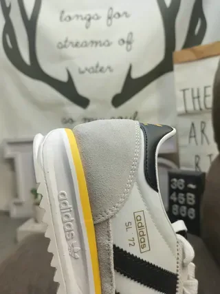 Adidas SL 72 White Black Gray Yellow Lifestyle Sneakers 3