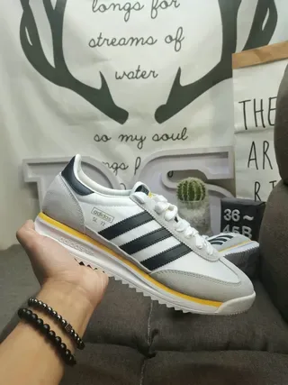 Adidas SL 72 White Black Gray Yellow Lifestyle Sneakers 5