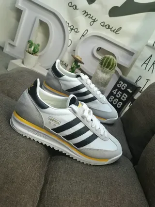 Adidas SL 72 White Black Gray Yellow Lifestyle Sneakers 9