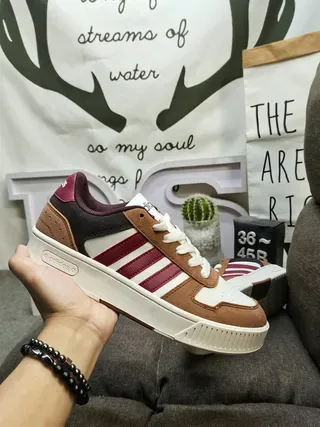 Adidas Spezial Brown Burgundy White Lifestyle Sneakers 5