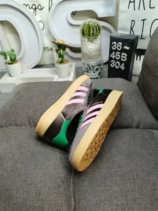 Adidas Spezial Dark Gray Pink Green Lifestyle Sneakers 6