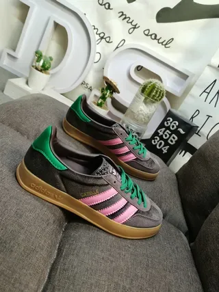 Adidas Spezial Dark Gray Pink Green Lifestyle Sneakers 9