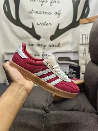 Adidas Spezial Red and White Suede Lifestyle Sneakers 5
