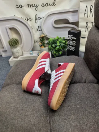 Adidas Spezial Red and White Suede Lifestyle Sneakers 6