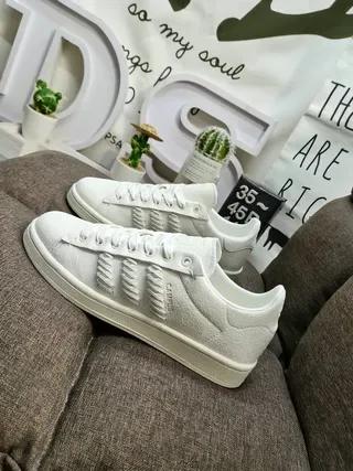 Adidas Stan Smith White Monochrome Suede-Textured Upper Lifestyle Sneakers 7