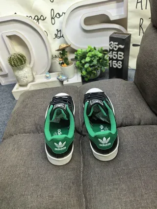 Adidas Superstar Black and Green Lifestyle Sneakers 8