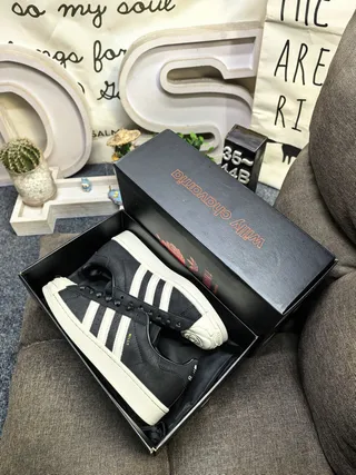 Adidas Superstar Black and Off-White Lifestyle Sneakers 3