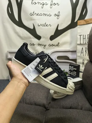 Adidas Superstar Black and Off-White Lifestyle Sneakers 6