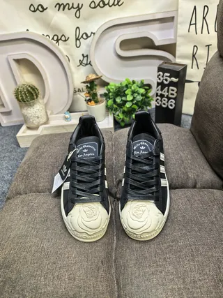 Adidas Superstar Black and Off-White Lifestyle Sneakers 10