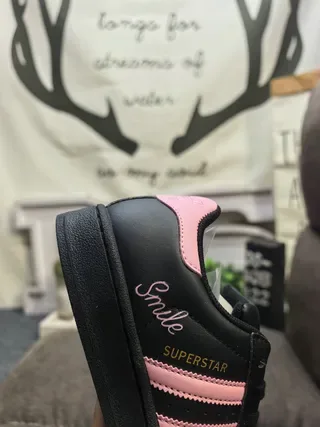 Adidas Superstar Black and Pink Lifestyle Sneakers 3