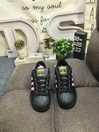 Adidas Superstar Black and Pink Lifestyle Sneakers 10