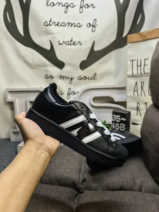 Adidas Superstar Black and Silver Metallic Lifestyle Sneakers 5