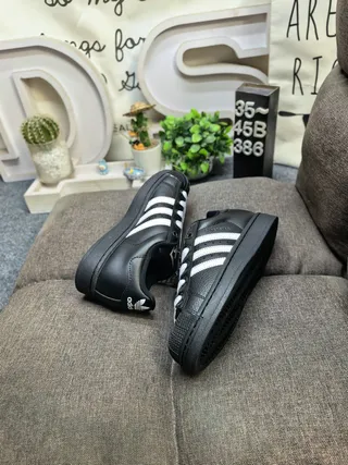 Adidas Superstar Black and Silver Metallic Lifestyle Sneakers 6