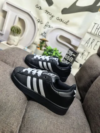 Adidas Superstar Black and Silver Metallic Lifestyle Sneakers 7