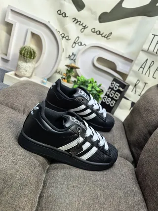 Adidas Superstar Black and Silver Metallic Lifestyle Sneakers 9