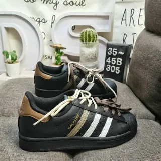 Adidas Superstar Black and Tan Lifestyle Sneakers