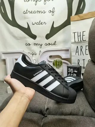 Adidas Superstar Black and White Lifestyle Sneakers 5