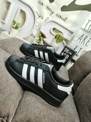 Adidas Superstar Black and White Lifestyle Sneakers 7