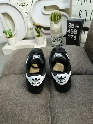 Adidas Superstar Black and White Lifestyle Sneakers 8