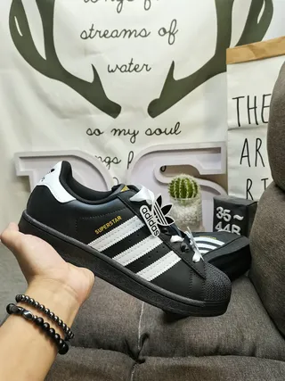 Adidas Superstar Black and White Lifestyle Sneakers 5