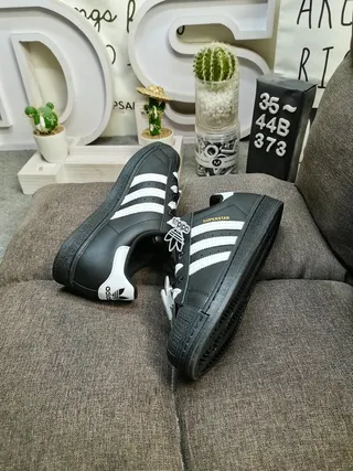 Adidas Superstar Black and White Lifestyle Sneakers 6