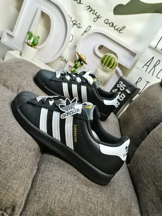 Adidas Superstar Black and White Lifestyle Sneakers 7