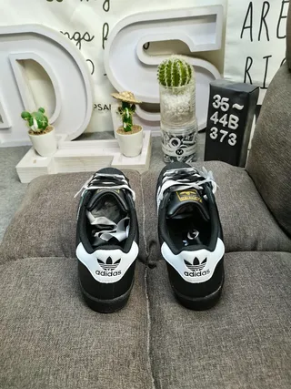 Adidas Superstar Black and White Lifestyle Sneakers 8