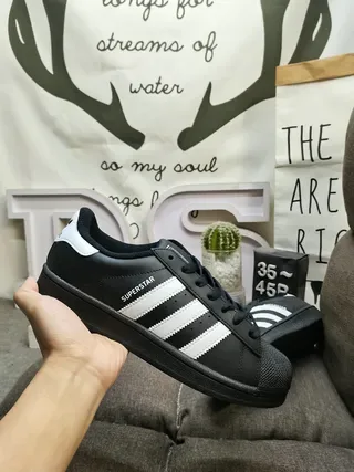 Adidas Superstar Black and White Lifestyle Sneakers 5