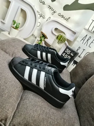 Adidas Superstar Black and White Lifestyle Sneakers 7