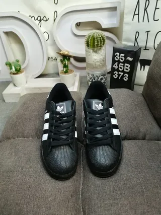 Adidas Superstar Black and White Lifestyle Sneakers 10