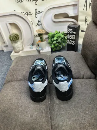 Adidas Superstar Black Blue Shell-Toe Three-Stripe Lifestyle Sneakers 8