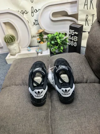 Adidas Superstar Black White Snowflake Print Lifestyle Sneakers 8