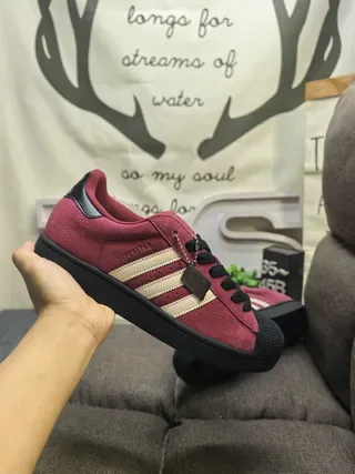 Adidas Superstar Burgundy Suede Lifestyle Sneakers 5