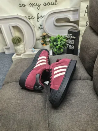 Adidas Superstar Burgundy Suede Lifestyle Sneakers 6