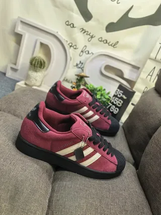 Adidas Superstar Burgundy Suede Lifestyle Sneakers 9