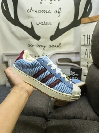 Adidas Superstar Corduroy Blue Maroon Lifestyle Sneakers 5