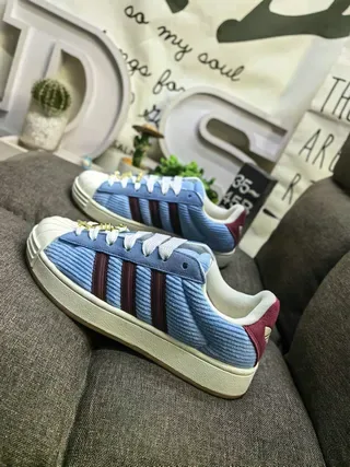 Adidas Superstar Corduroy Blue Maroon Lifestyle Sneakers 7