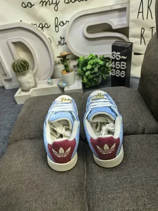 Adidas Superstar Corduroy Blue Maroon Lifestyle Sneakers 8