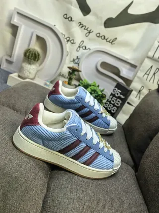 Adidas Superstar Corduroy Blue Maroon Lifestyle Sneakers 9