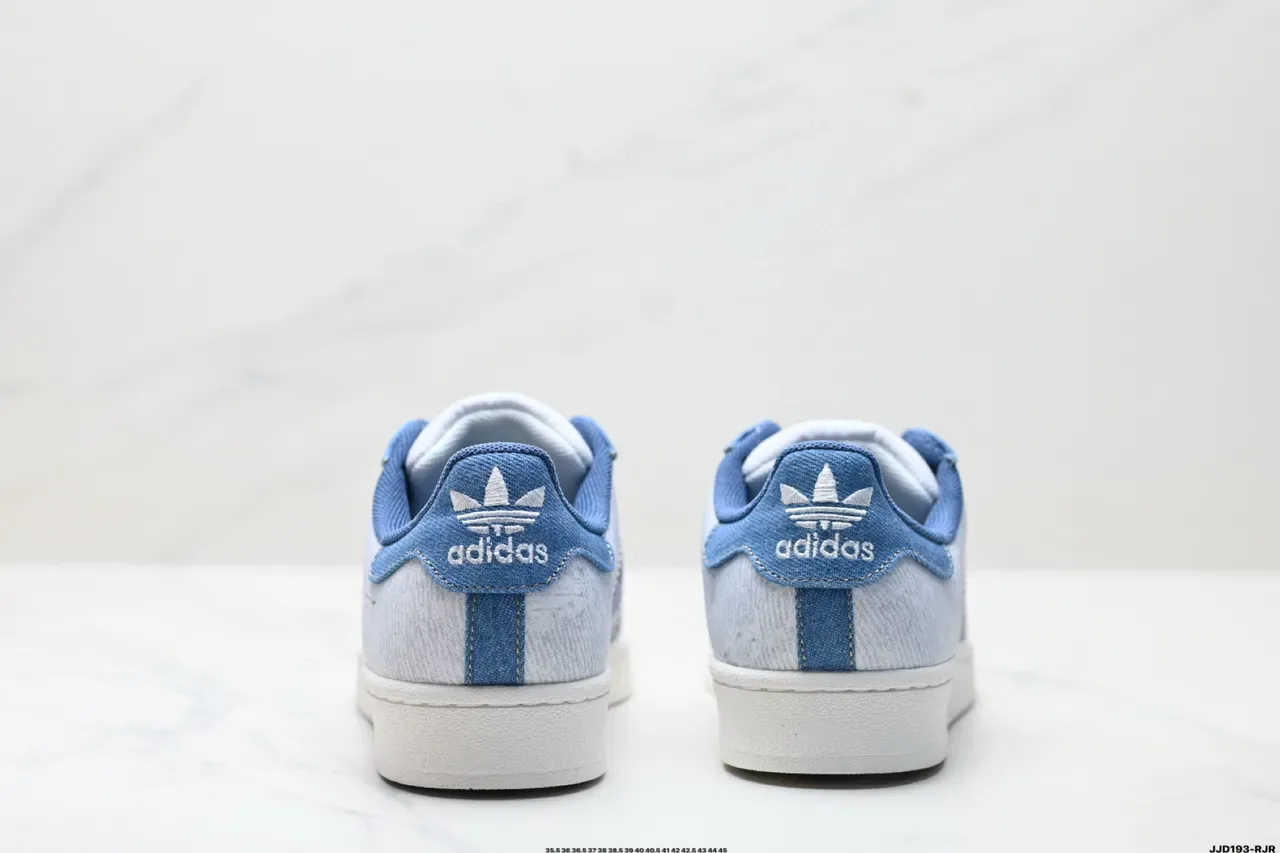 Adidas Superstar Distressed White and Denim Blue Lifestyle Sneakers 7