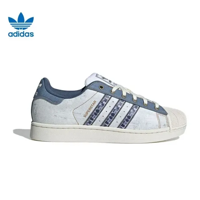 Adidas Superstar Distressed White and Denim Blue Lifestyle Sneakers 10
