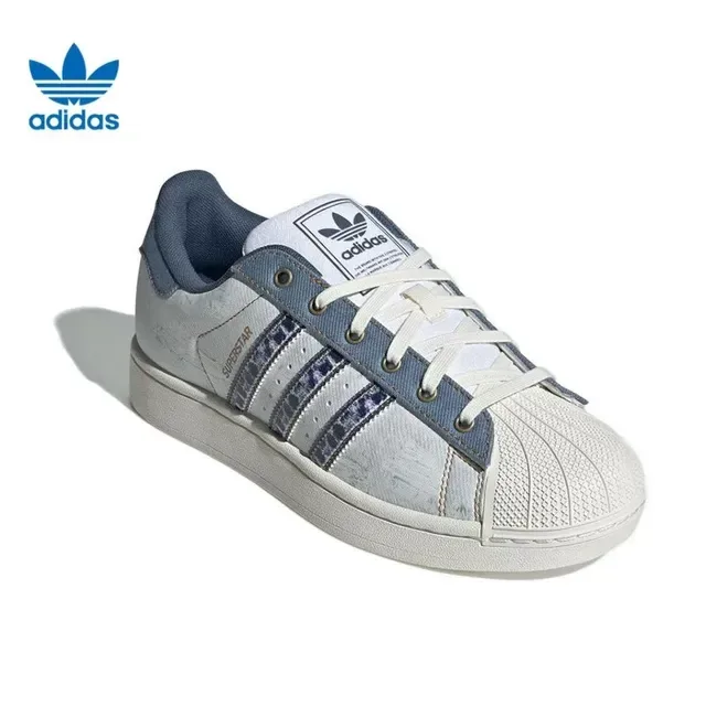 Adidas Superstar Distressed White and Denim Blue Lifestyle Sneakers 11