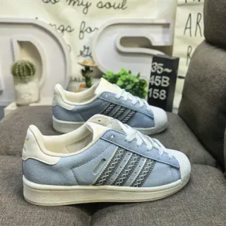 Adidas Superstar Light Blue Suede Lifestyle Sneakers