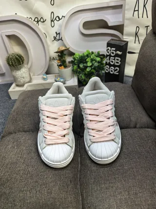 Adidas Superstar Light Gray and Dusty Pink Lifestyle Sneakers 10