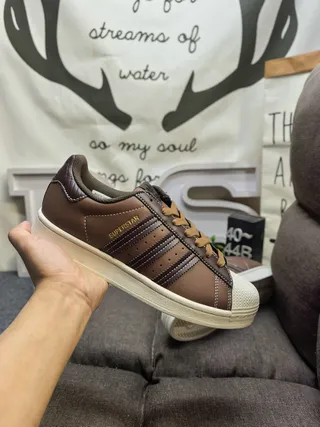 Adidas Superstar Monochrome Tan Lifestyle Sneakers 5