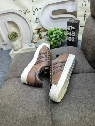 Adidas Superstar Monochrome Tan Lifestyle Sneakers 6