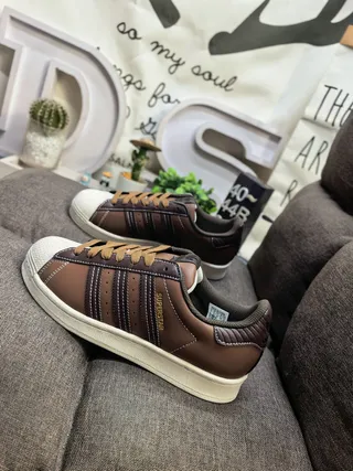 Adidas Superstar Monochrome Tan Lifestyle Sneakers 7