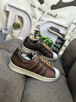 Adidas Superstar Monochrome Tan Lifestyle Sneakers 9